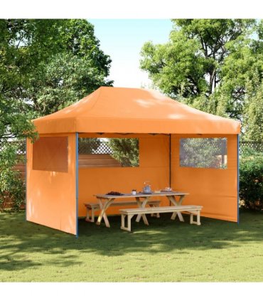 vidaXL Foldable Party Tent Pop-Up with 3 Sidewalls Orange