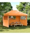 vidaXL Foldable Party Tent Pop-Up with 3 Sidewalls Orange
