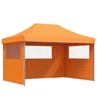 vidaXL Foldable Party Tent Pop-Up with 3 Sidewalls Orange
