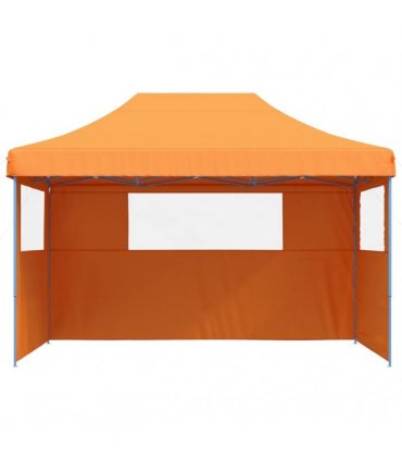 vidaXL Foldable Party Tent Pop-Up with 3 Sidewalls Orange