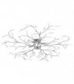 vidaXL Ceiling Lamp with Acrylic Crystal Leaf Arms for 5 E14 Bulbs White