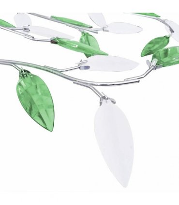 vidaXL Ceiling Lamp with Acrylic Crystal Leaf Arms for 5 E14 Bulbs Green