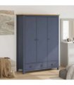 vidaXL 3-Door Wardrobe Hill Grey 127x50x170 cm Solid Pine Wood