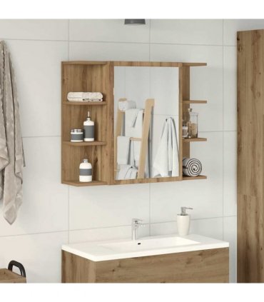 vidaXL Bathroom Mirror Cabinet Artisan Oak 80x20.5x64 cm Engineered Wood