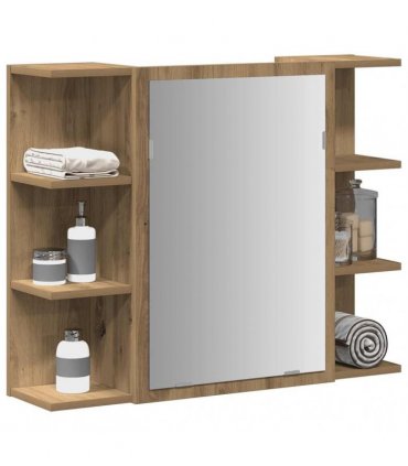 vidaXL Bathroom Mirror Cabinet Artisan Oak 80x20.5x64 cm Engineered Wood