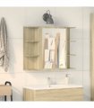 vidaXL Bathroom Mirror Cabinet Sonoma Oak 80x20.5x64 cm Engineered Wood