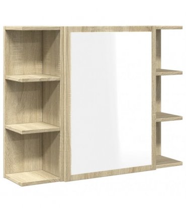 vidaXL Bathroom Mirror Cabinet Sonoma Oak 80x20.5x64 cm Engineered Wood