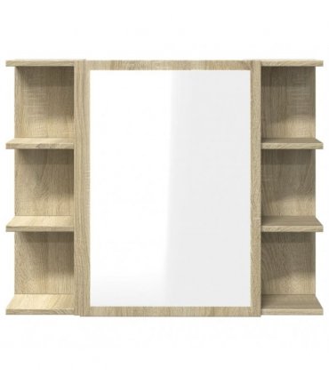 vidaXL Bathroom Mirror Cabinet Sonoma Oak 80x20.5x64 cm Engineered Wood
