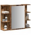 vidaXL Bathroom Mirror Cabinet Old Wood 80x20.5x64 cm Engineered Wood