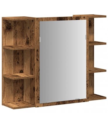 vidaXL Bathroom Mirror Cabinet Old Wood 80x20.5x64 cm Engineered Wood