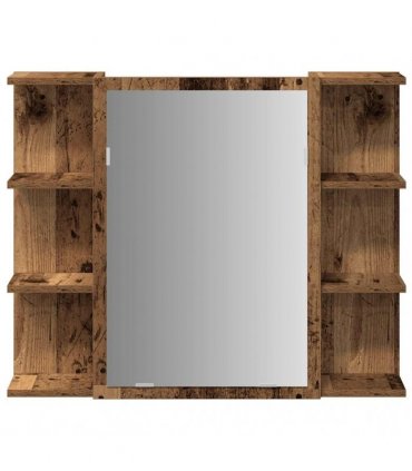 vidaXL Bathroom Mirror Cabinet Old Wood 80x20.5x64 cm Engineered Wood