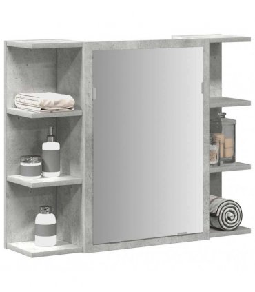 vidaXL Bathroom Mirror Cabinet Concrete Grey 80x20.5x64 cm Engineered Wood