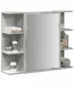 vidaXL Bathroom Mirror Cabinet Concrete Grey 80x20.5x64 cm Engineered Wood