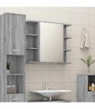 vidaXL Bathroom Mirror Cabinet Grey Sonoma 80x20.5x64cm Engineered Wood