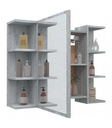 vidaXL Bathroom Mirror Cabinet Grey Sonoma 80x20.5x64cm Engineered Wood