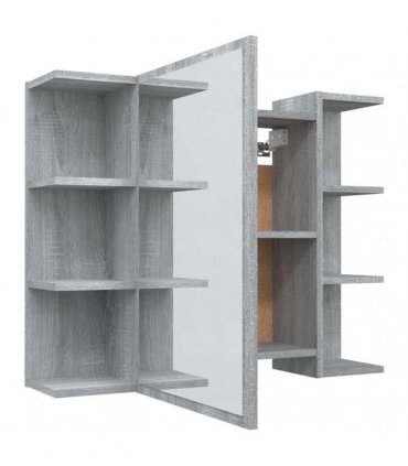 vidaXL Bathroom Mirror Cabinet Grey Sonoma 80x20.5x64cm Engineered Wood