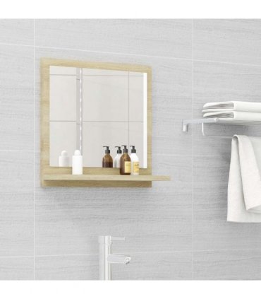 vidaXL Bathroom Mirror Sonoma Oak 40x10.5x37 cm Engineered Wood — Size: 40 x 10.5 x 37 cm