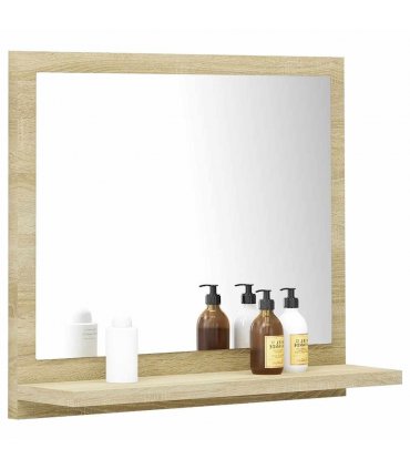 vidaXL Bathroom Mirror Sonoma Oak 40x10.5x37 cm Engineered Wood — Size: 40 x 10.5 x 37 cm
