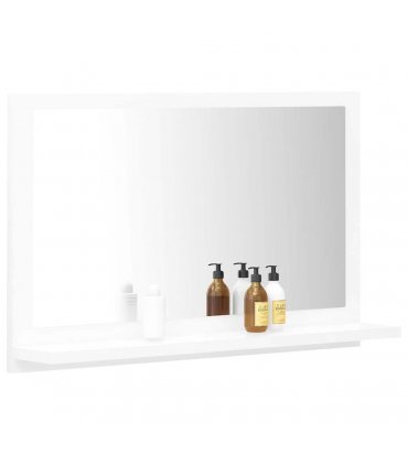 vidaXL Bathroom Mirror White 60x10.5x37 cm Engineered Wood — Size: 60 x 10.5 x 37 cm