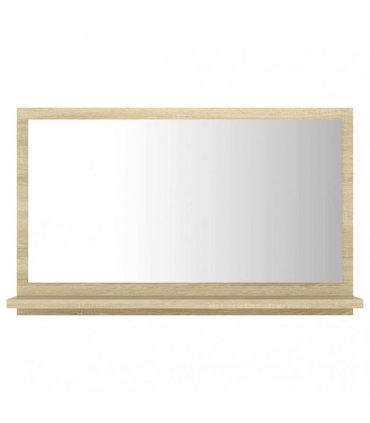 vidaXL Bathroom Mirror Sonoma Oak 60x10.5x37 cm Engineered Wood — Size: 60 x 10.5 x 37 cm