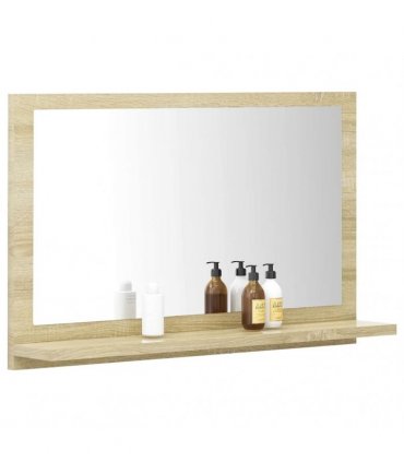 vidaXL Bathroom Mirror Sonoma Oak 60x10.5x37 cm Engineered Wood — Size: 60 x 10.5 x 37 cm