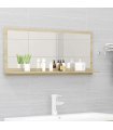 vidaXL Mirror | Sonoma oak | Engineered wood | 90 x 10.5 x 37 cm | Wall mounting