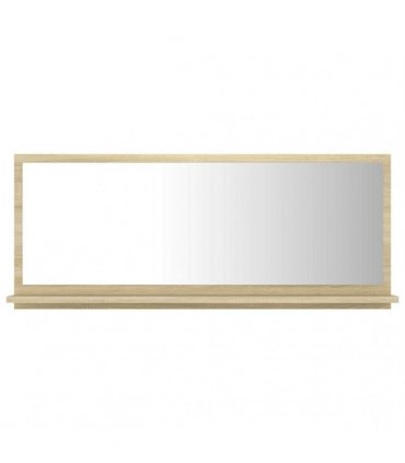 vidaXL Mirror | Sonoma oak | Engineered wood | 90 x 10.5 x 37 cm | Wall mounting