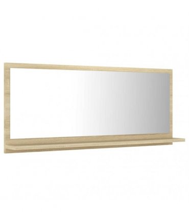 vidaXL Mirror | Sonoma oak | Engineered wood | 90 x 10.5 x 37 cm | Wall mounting
