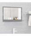 vidaXL Bathroom Mirror Grey Sonoma 60x10.5x37 cm Engineered Wood — Size: 60 x 10.5 x 37 cm