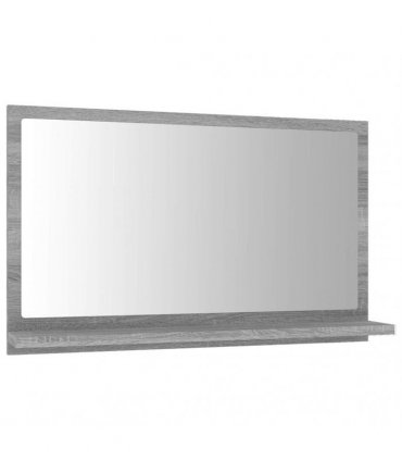 vidaXL Bathroom Mirror Grey Sonoma 60x10.5x37 cm Engineered Wood — Size: 60 x 10.5 x 37 cm