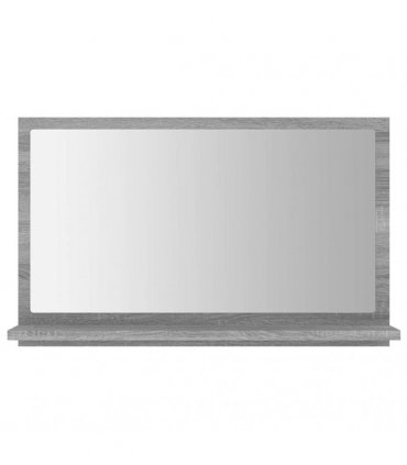 vidaXL Bathroom Mirror Grey Sonoma 60x10.5x37 cm Engineered Wood — Size: 60 x 10.5 x 37 cm