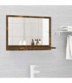 vidaXL Bathroom Mirror Smoked Oak 60x10.5x37 cm Engineered Wood — Size: 60 x 10.5 x 37 cm
