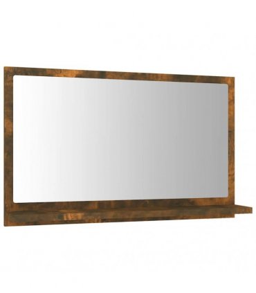 vidaXL Bathroom Mirror Smoked Oak 60x10.5x37 cm Engineered Wood — Size: 60 x 10.5 x 37 cm