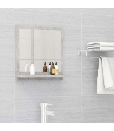 vidaXL Bathroom Mirror Concrete Grey 40x10.5x37 cm Engineered Wood — Size: 40 x 10.5 x 37 cm