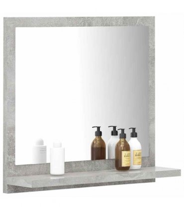 vidaXL Bathroom Mirror Concrete Grey 40x10.5x37 cm Engineered Wood — Size: 40 x 10.5 x 37 cm