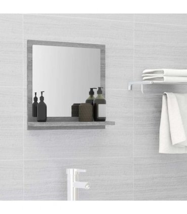 vidaXL Bathroom Mirror Grey Sonoma 40x10.5x37 cm Engineered Wood — Size: 40 x 10.5 x 37 cm