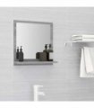 vidaXL Bathroom Mirror Grey Sonoma 40x10.5x37 cm Engineered Wood — Size: 40 x 10.5 x 37 cm
