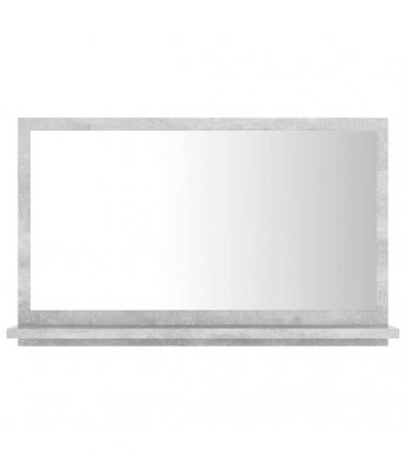 vidaXL Bathroom Mirror Concrete Grey 60x10.5x37 cm Engineered Wood — Size: 60 x 10.5 x 37 cm