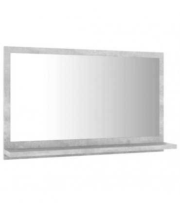 vidaXL Bathroom Mirror Concrete Grey 60x10.5x37 cm Engineered Wood — Size: 60 x 10.5 x 37 cm