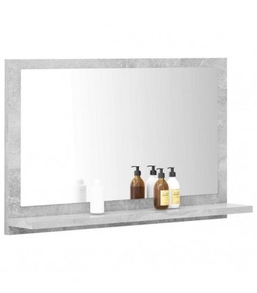 vidaXL Bathroom Mirror Concrete Grey 60x10.5x37 cm Engineered Wood — Size: 60 x 10.5 x 37 cm