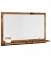 vidaXL Bathroom Mirror Cabinet Old Wood 60x11x37 cm Engineered Wood — Size: 60 x 11 x 37 cm