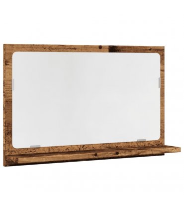 vidaXL Bathroom Mirror Cabinet Old Wood 60x11x37 cm Engineered Wood — Size: 60 x 11 x 37 cm