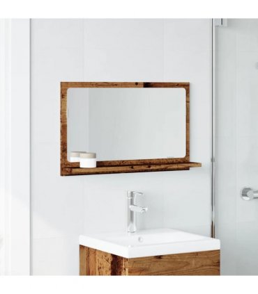 vidaXL Bathroom Mirror Cabinet Old Wood 60x11x37 cm Engineered Wood — Size: 60 x 11 x 37 cm