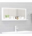 vidaXL Bathroom Mirror White 90x10.5x37 cm Engineered Wood — Size: 90 x 10.5 x 37 cm