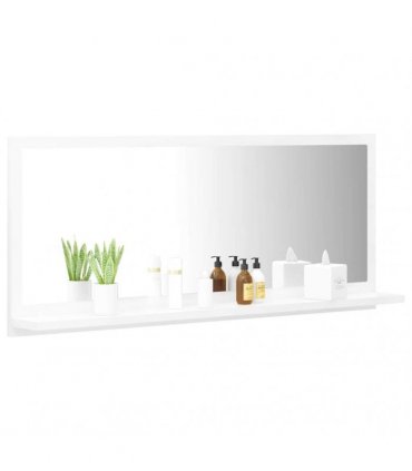vidaXL Bathroom Mirror White 90x10.5x37 cm Engineered Wood — Size: 90 x 10.5 x 37 cm
