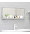 vidaXL Mirror | Concrete grey | Engineered wood, acrylic | Large — Size: 90 x 10.5 x 37 cm
