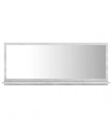 vidaXL Mirror | Concrete grey | Engineered wood, acrylic | Large — Size: 90 x 10.5 x 37 cm