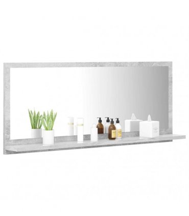 vidaXL Mirror | Concrete grey | Engineered wood, acrylic | Large — Size: 90 x 10.5 x 37 cm
