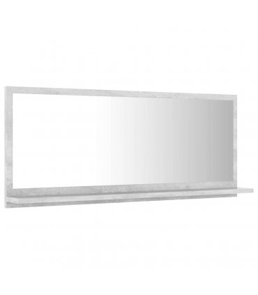 vidaXL Mirror | Concrete grey | Engineered wood, acrylic | Large — Size: 90 x 10.5 x 37 cm