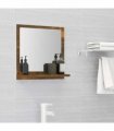 vidaXL Bathroom Mirror Smoked Oak 40x10.5x37 cm Engineered Wood — Size: 40 x 10.5 x 37 cm